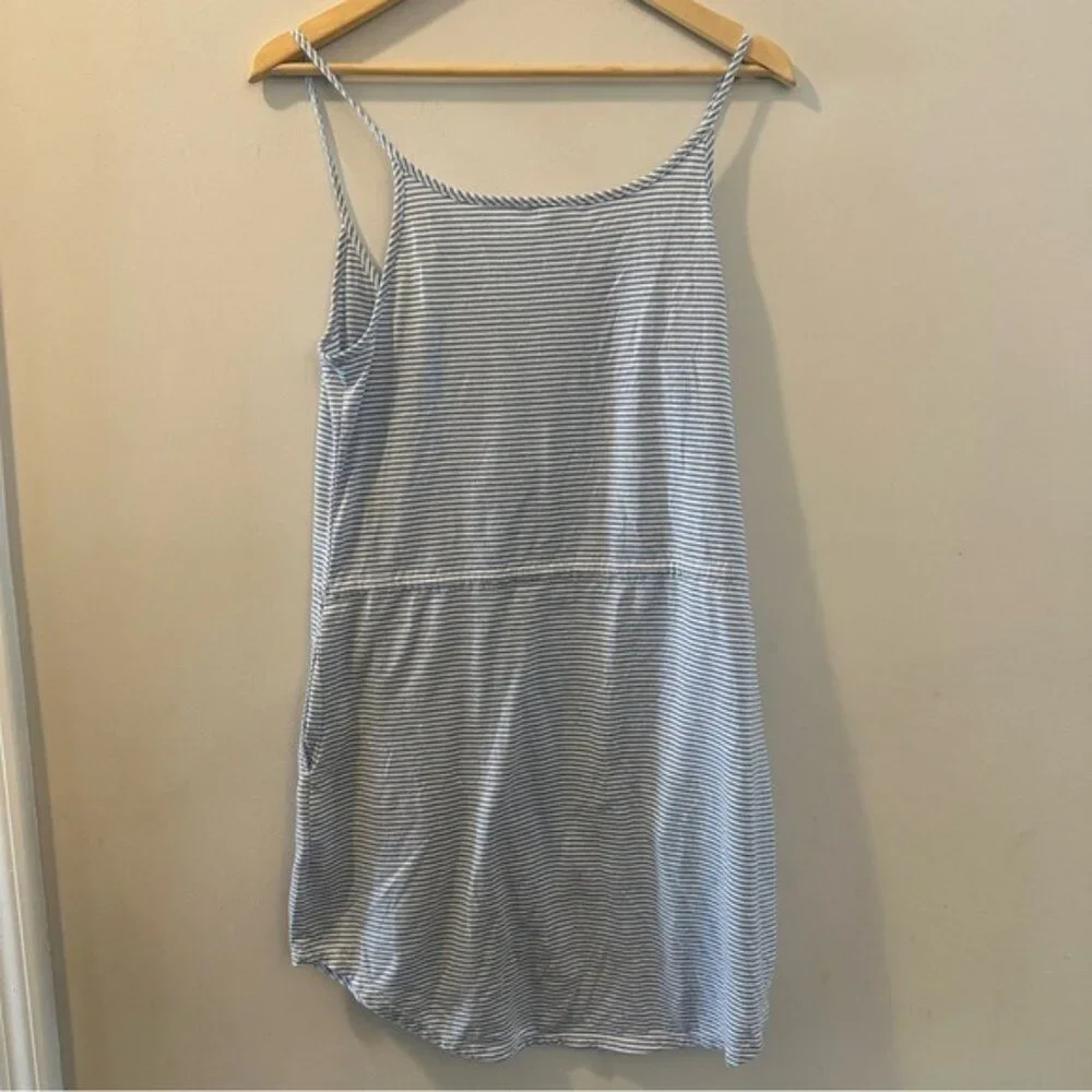 Victoria’s Secret Blue Striped Button Front Drawstring Cami Dress Size Small - Picture 3 of 11